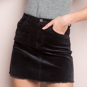 Brandy Melville black velvet skirt